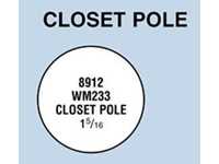 (LF) #8912 Closet Pole 1-5/16" Diameter Bay #87 - SOLD BY LF