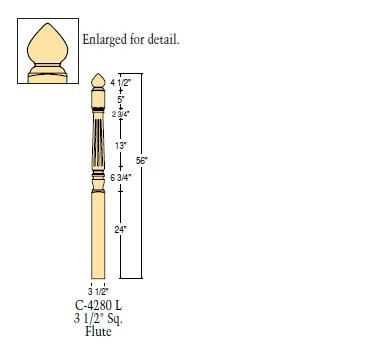 C-4280-L Oak Newel Post T.B.D. List $199.75